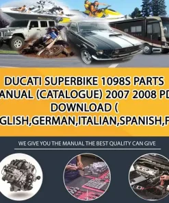 Ducati Superbike 1098S Parts Manual (Catalogue) 2007 2008 Pdf Download ( English,German,Italian,Spanish,French) (MT017681)