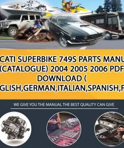 Ducati Superbike 749S Parts Manual (Catalogue) 2004 2005 2006 Pdf Download ( English,German,Italian,Spanish,French) (MT023825)