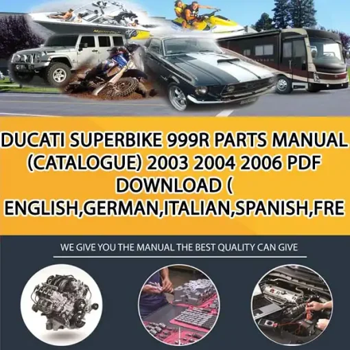 Ducati Superbike 999R Parts Manual (Catalogue) 2003 2004 2006 Pdf Download ( English,German,Italian,Spanish,French) (MT021984)