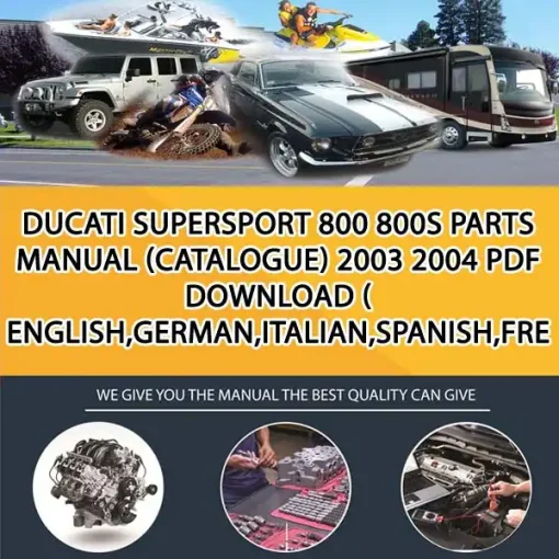 Ducati Supersport 800 800S Parts Manual (Catalogue) 2003 2004 Pdf Download ( English,German,Italian,Spanish,French) (MT049966)