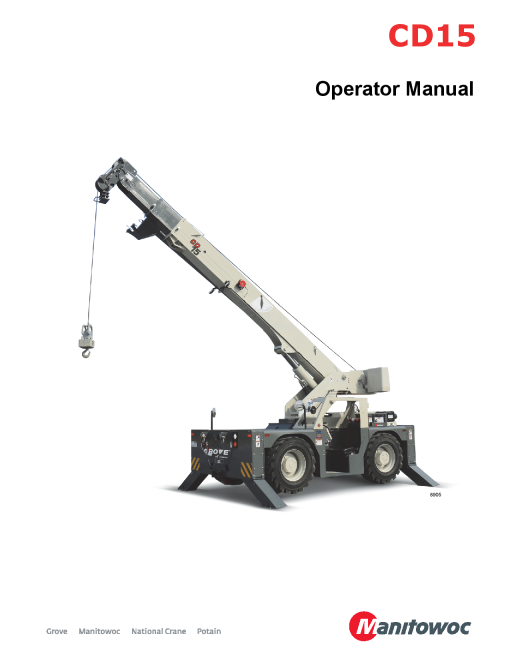 Grove GCD15, SCD15 Operators and Maintenance Manual PDF Download