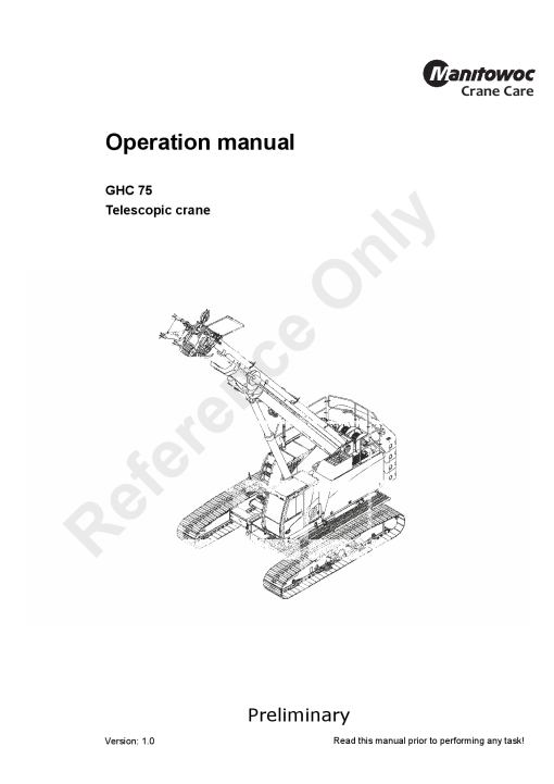 Grove GHC75 Operators and Maintenance Manual PDF Download