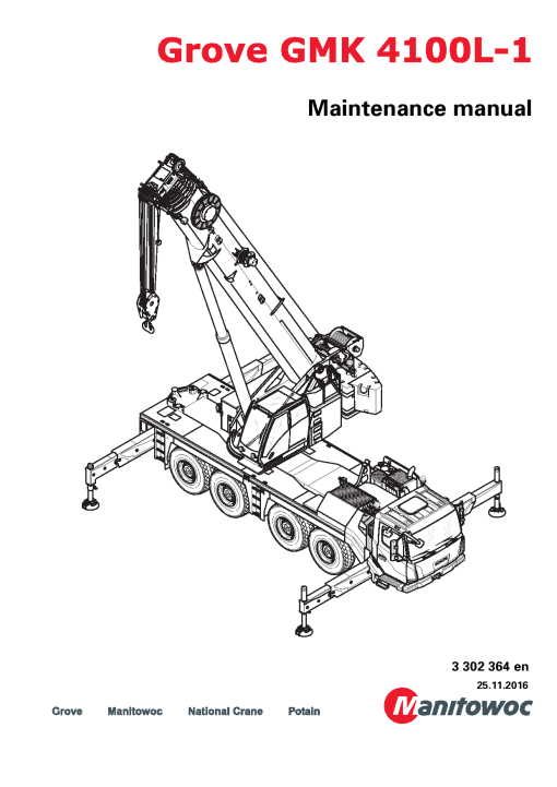 Grove GMK4100L-1 Workshop Repair Service Manual PDF Download