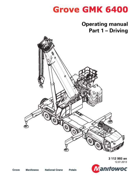 Grove GMK6400 Operators and Maintenance Manual PDF Download