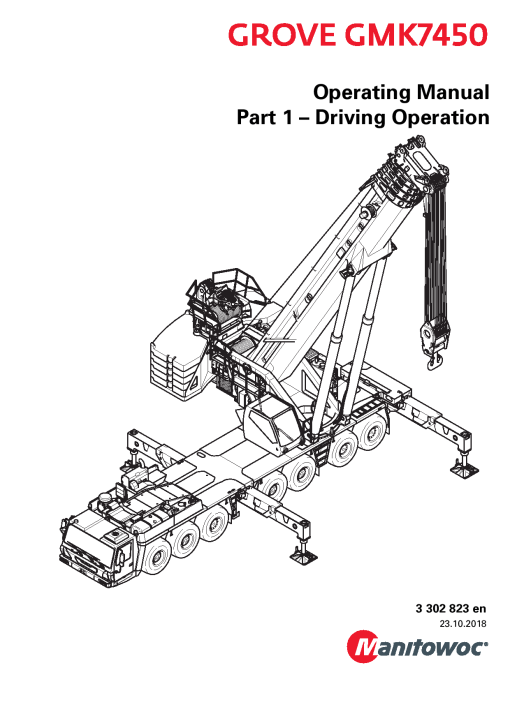 Grove GMK7450 Operators and Maintenance Manual PDF Download