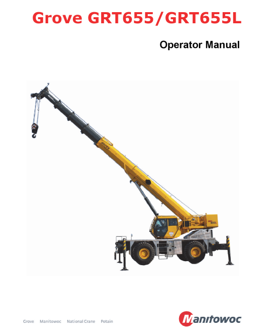 Grove GRT655, GRT655L Operators and Maintenance Manual PDF Download