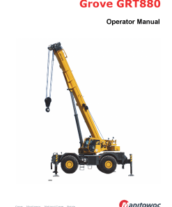 Grove GRT880 Operators and Maintenance Manual PDF Download