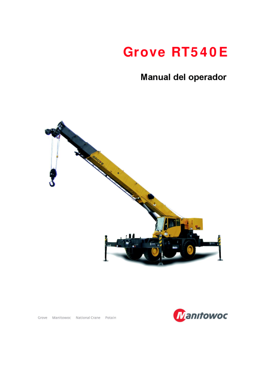 Grove RT540E T3 T4i Spanish Operators and Maintenance Manual PDF Download