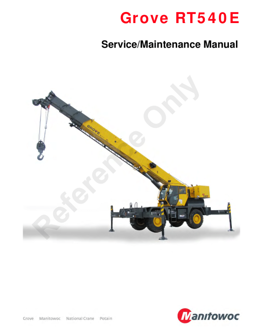 Grove RT540E T4 Workshop Repair Service Manual PDF Download