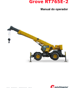 Grove RT765E-2 T3 T4i Portuguese Operators and Maintenance Manual PDF Download