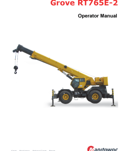 Grove RT765E-2 T4F Operators and Maintenance Manual PDF Download