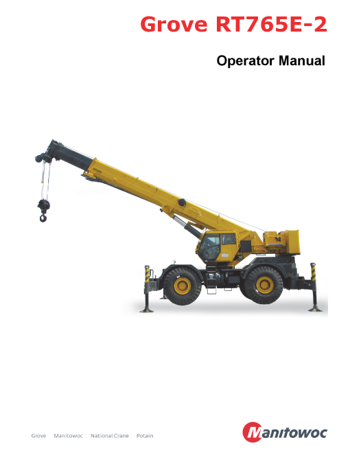 Grove RT765E-2 T4F Operators and Maintenance Manual PDF Download