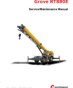 Grove RT880E4 T4F Workshop Repair Service Manual PDF Download