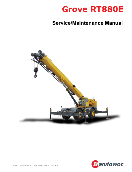 Grove RT880E4 T4F Workshop Repair Service Manual PDF Download
