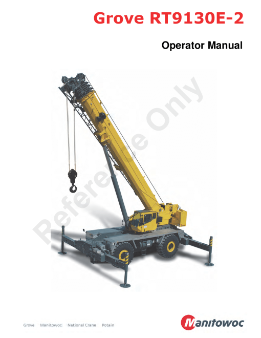 Grove RT9130E-2 T3-T4i Operators and Maintenance Manual PDF Download