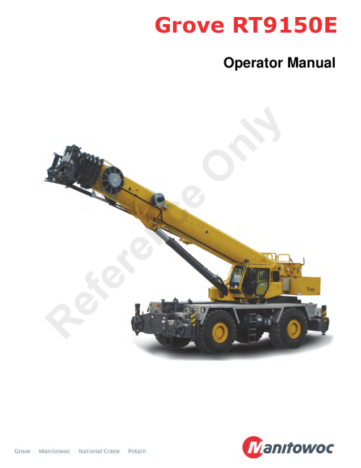 Grove RT9150E T4 Operators and Maintenance Manual PDF Download