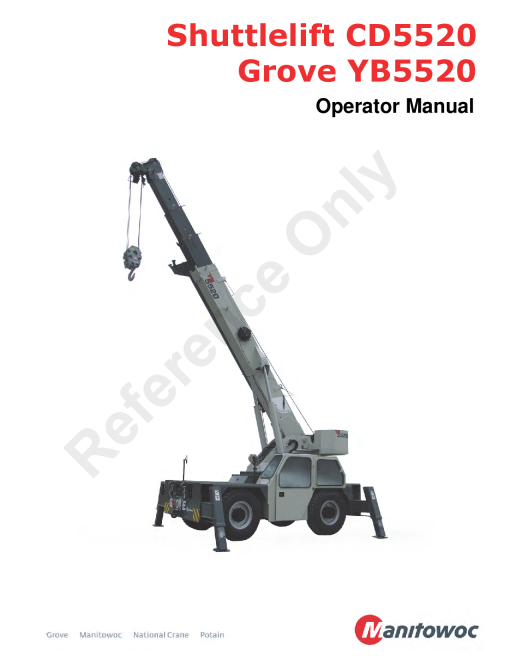 Grove YB5520-CD5520 Operators and Maintenance Manual PDF Download