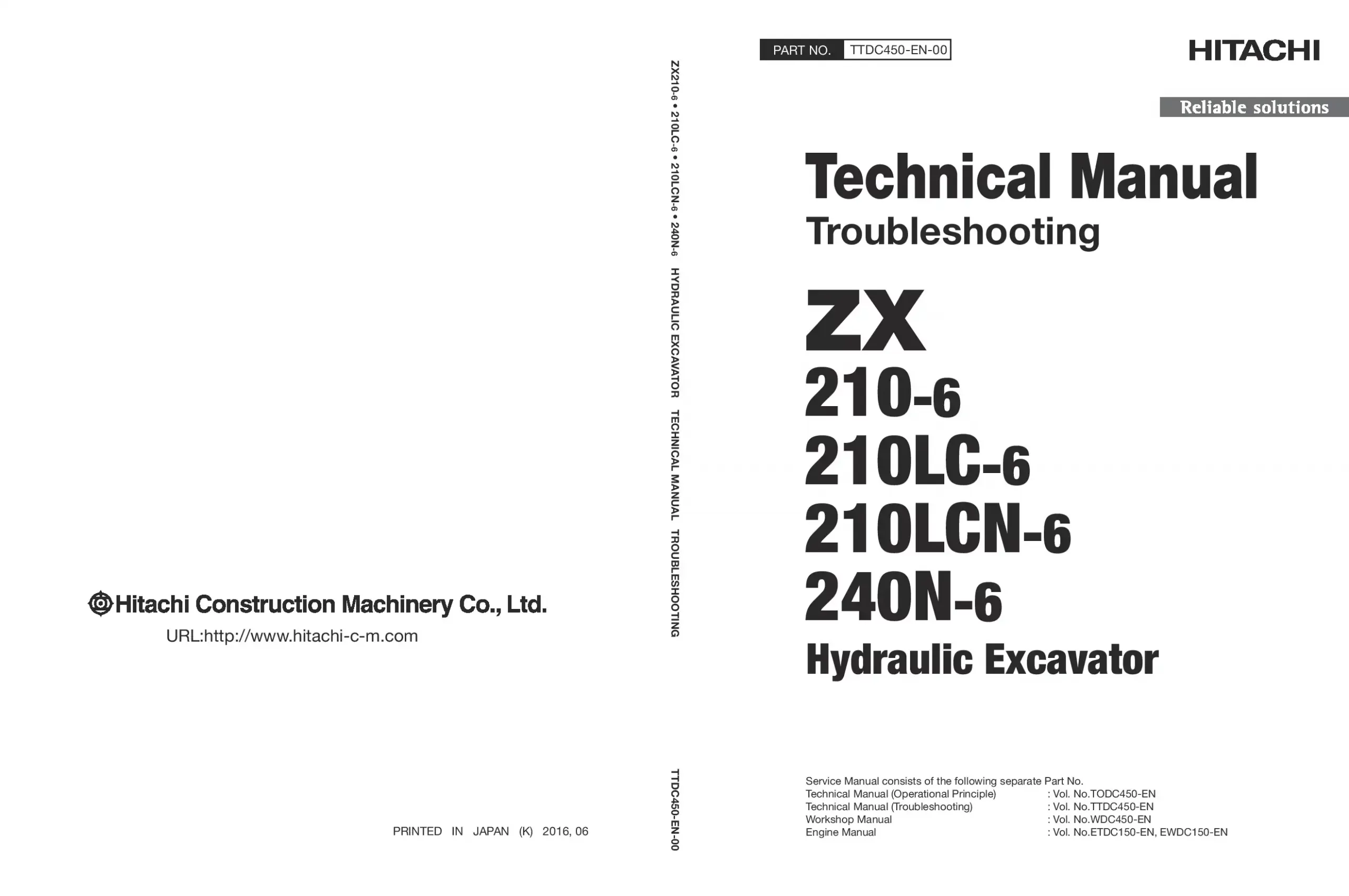 Hitachi ZX 210-6 210LC-6 210LCN-6 240N-6 Troubleshooting Technical manual PDF download