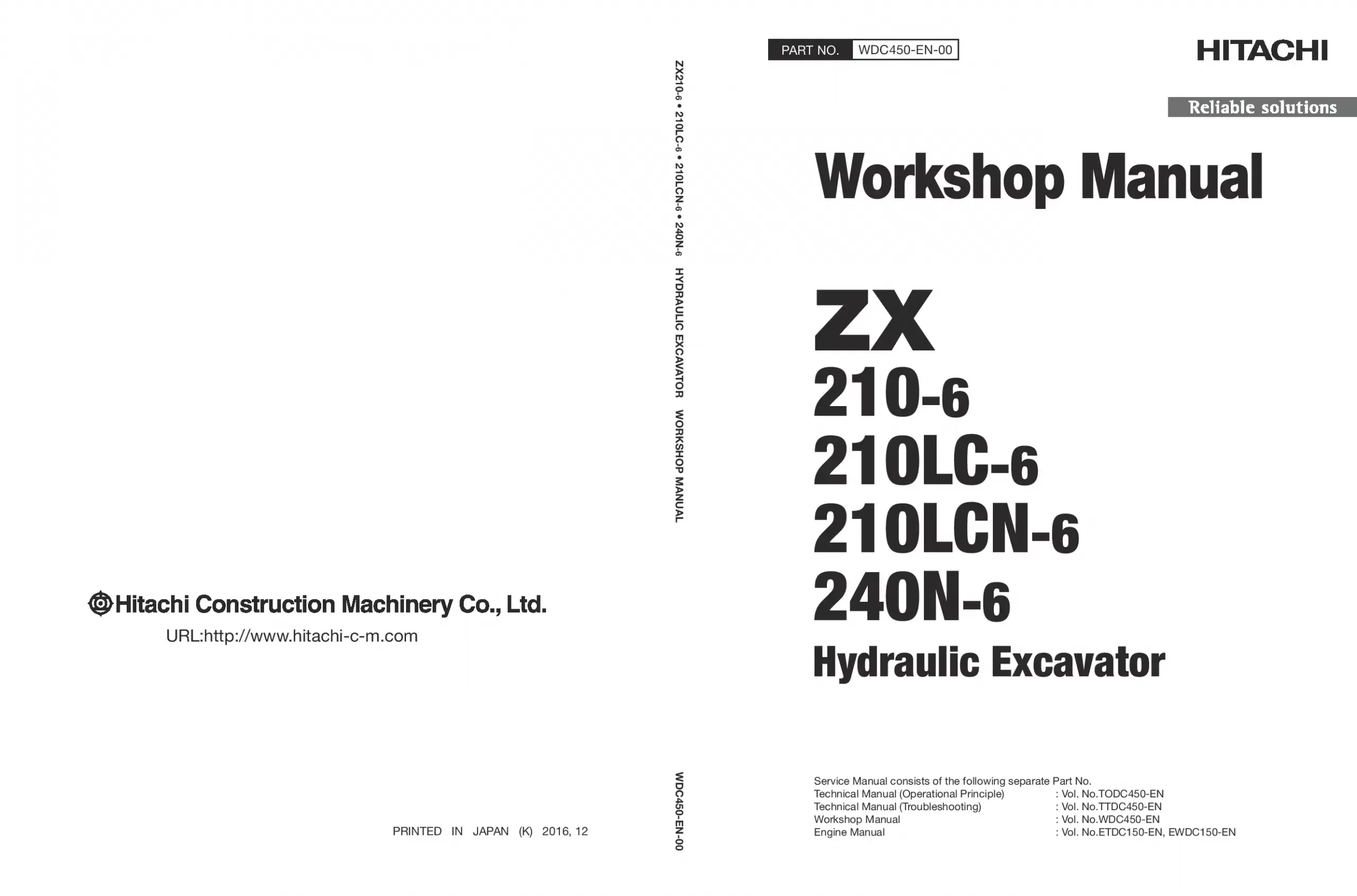 Hitachi ZX 210-6 210LC-6 210LCN-6 240N-6 Workshop manual PDF download