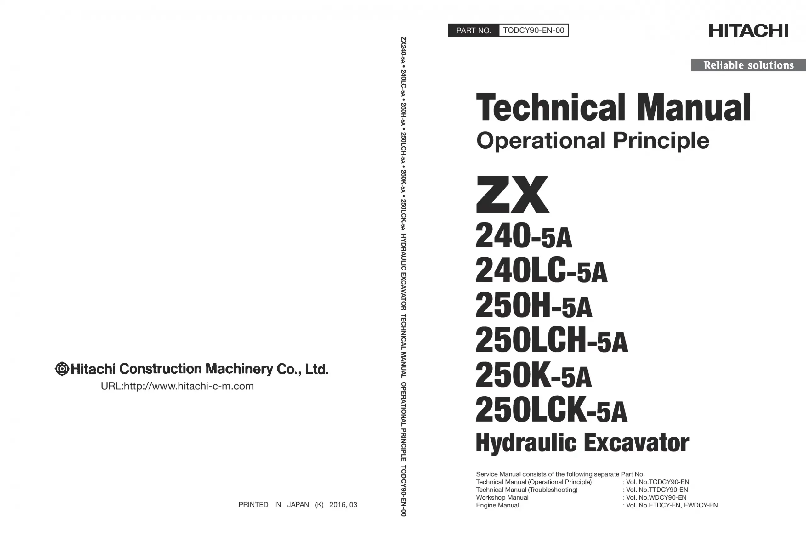 Hitachi ZX 240-5A 250H-5A 250K-5A LC LCH LCK Technical manual PDF download