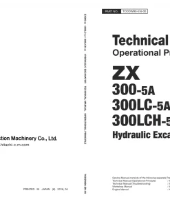 Hitachi ZX 300-5A 300LC-5A 300LCH-5A Technical manual PDF download
