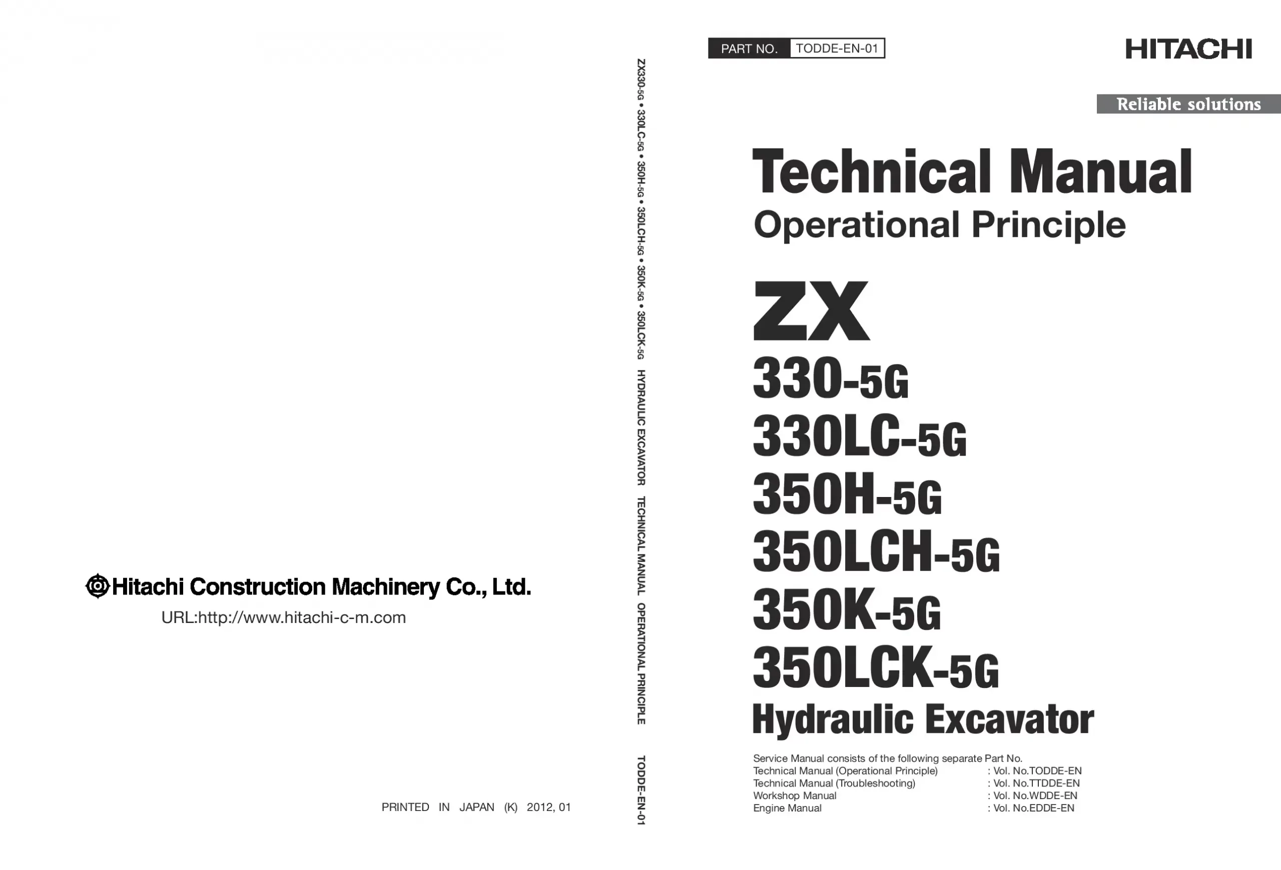 Hitachi ZX 330-5G 350H-5G 350K-5G LC LCH LCK Technical manual PDF download