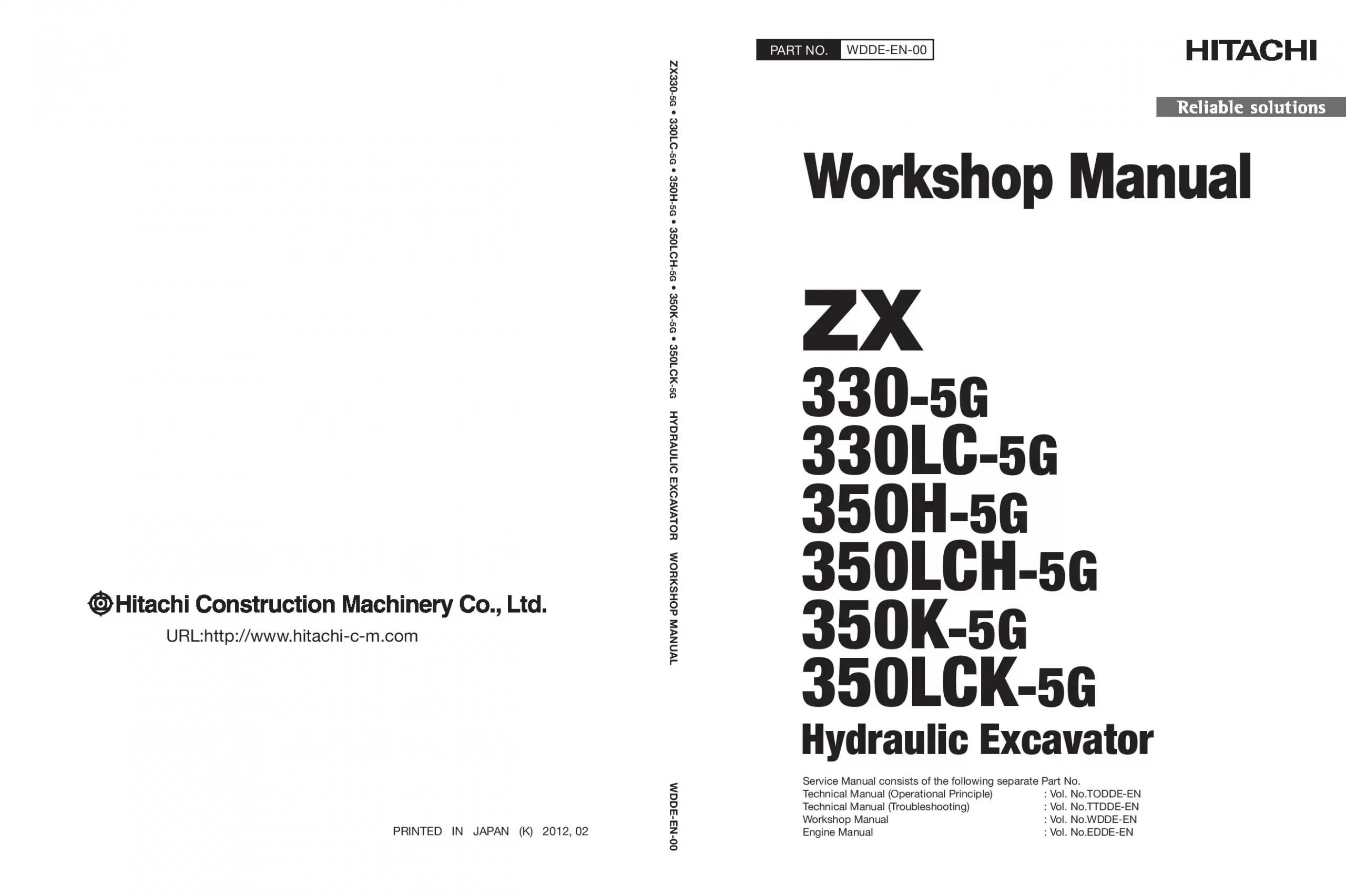 Hitachi ZX 330-5G 350H-5G 350K-5G LC LCH LCK Workshop manual PDF download