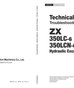 Hitachi ZX 350LC-6 350LCN-6 Troubleshooting Technical manual PDF download