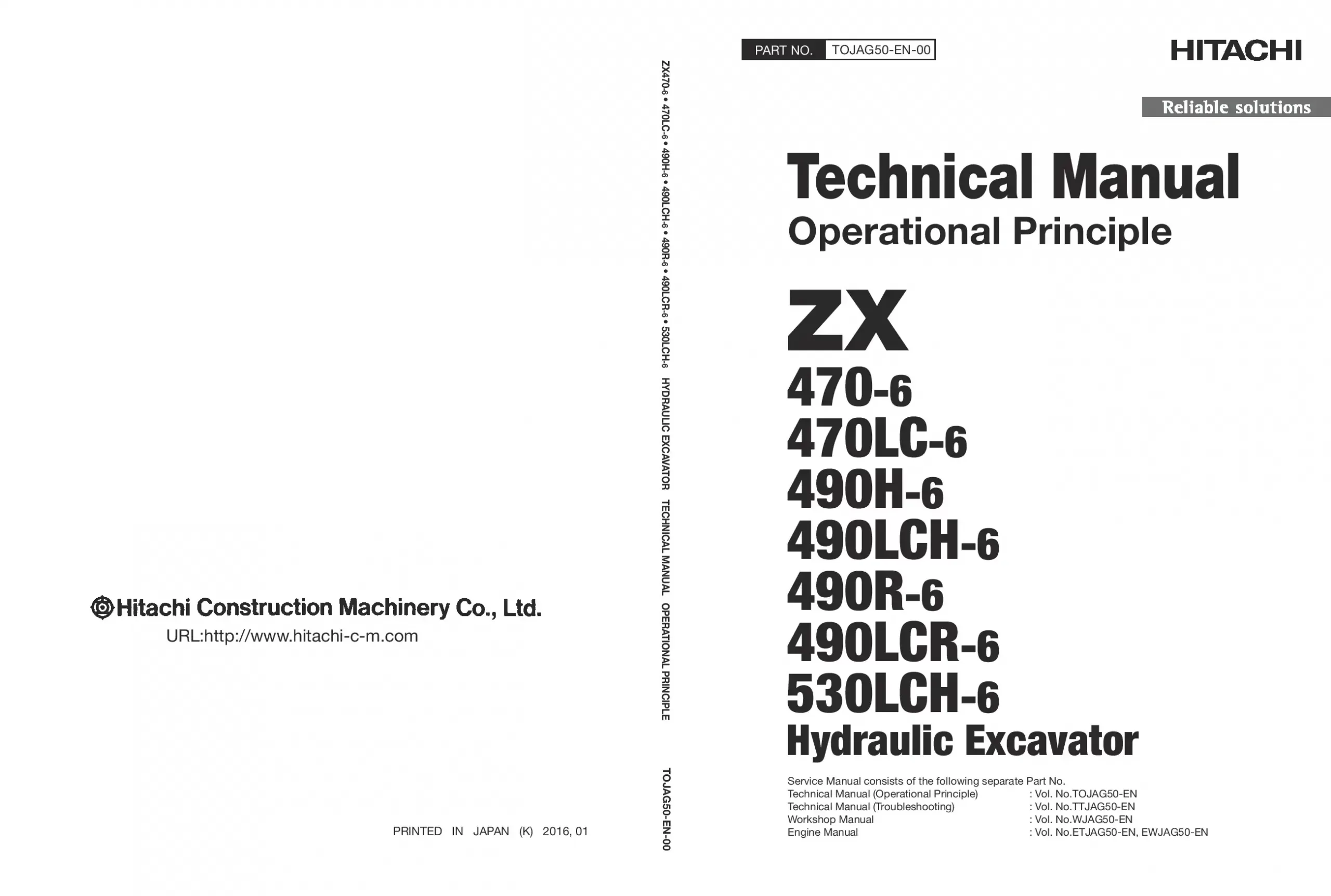 Hitachi ZX 470-6 LC 490H-6 LCH 490R-6 LCR 530LCH-6 Technical manual PDF download