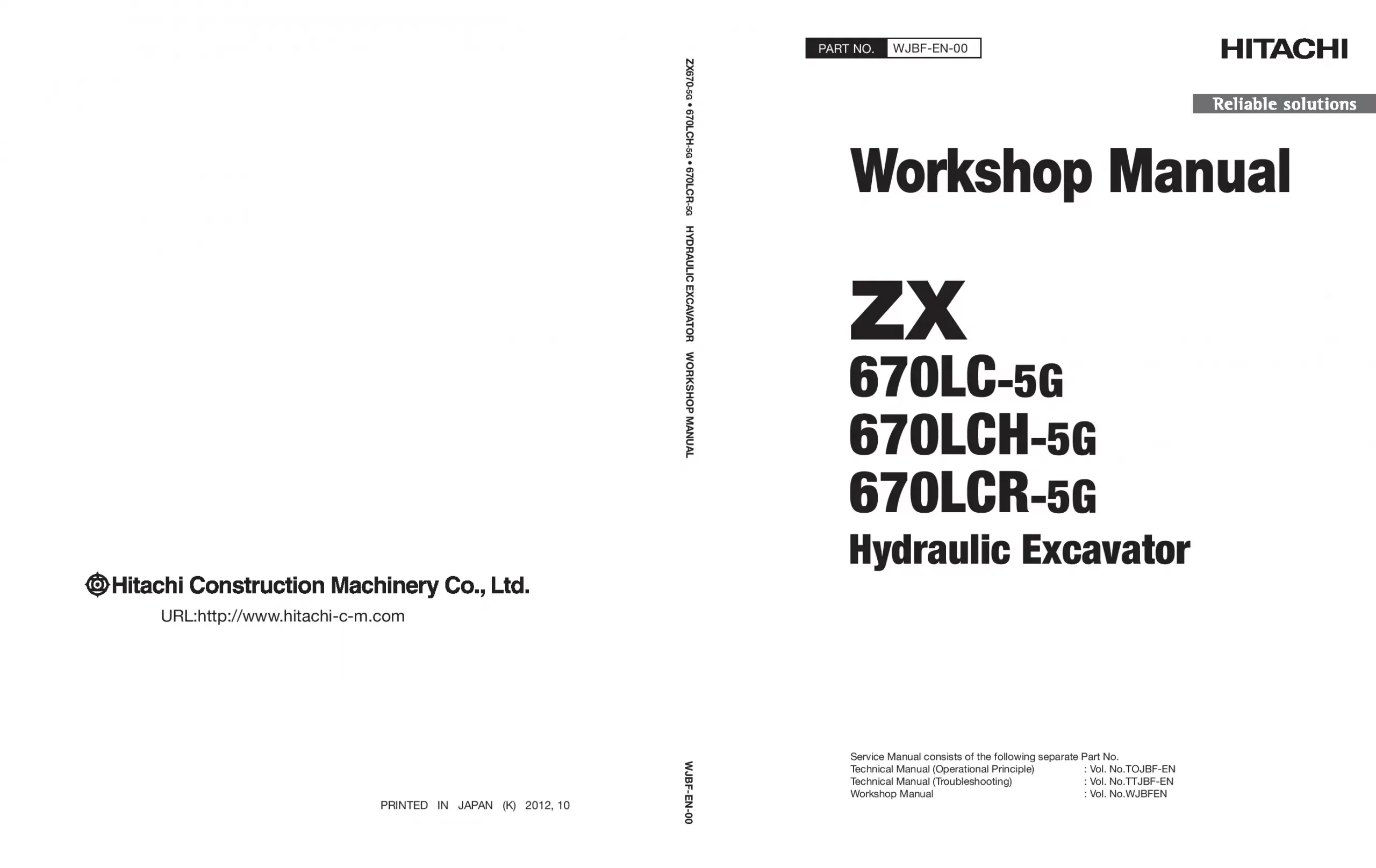 Hitachi ZX 670LC-5G 670LCH-5G 670LCR-5G Workshop manual PDF download