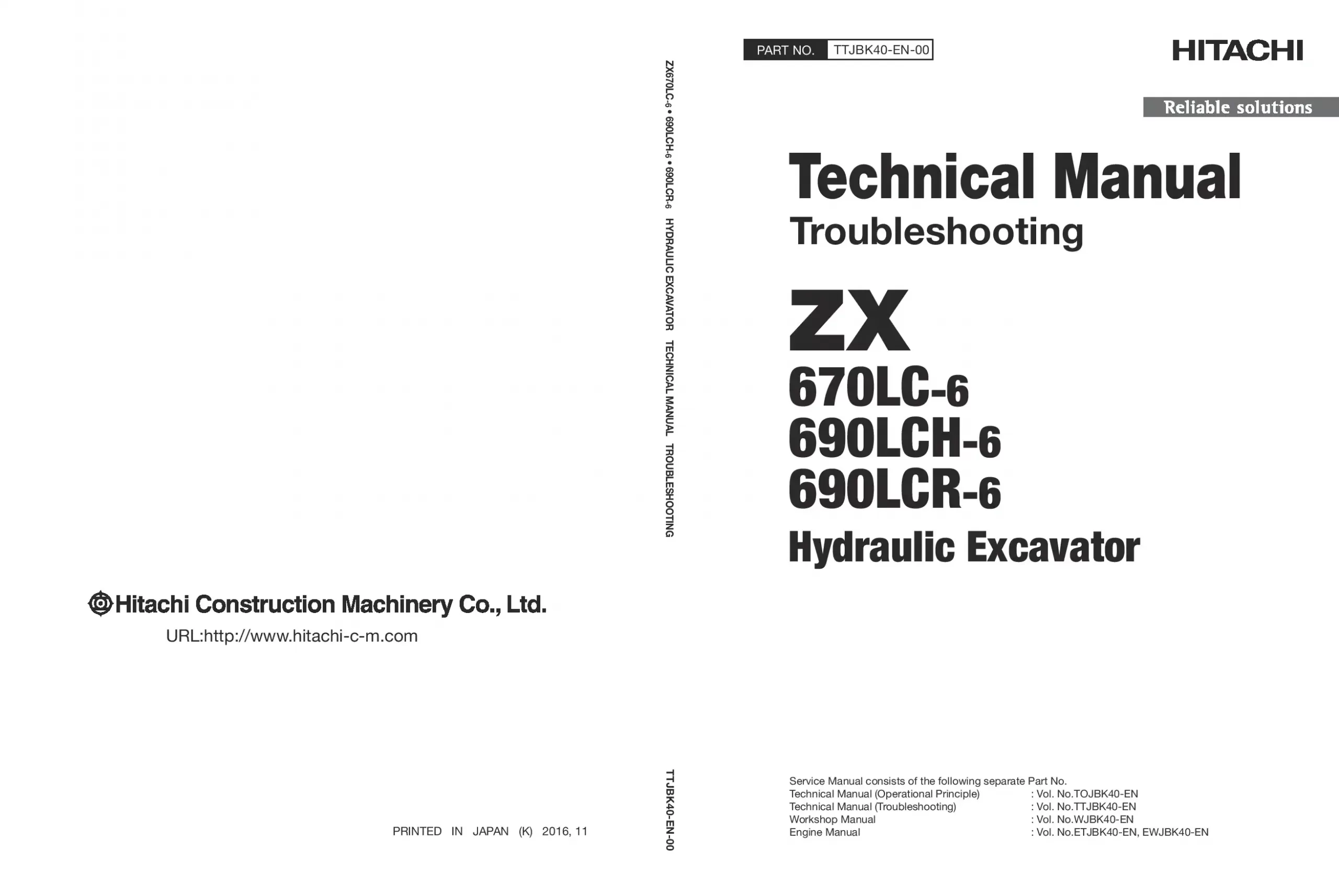 Hitachi ZX 670LC-6 690LCH-6 690LCR-6 Troubleshooting Technical manual PDF download