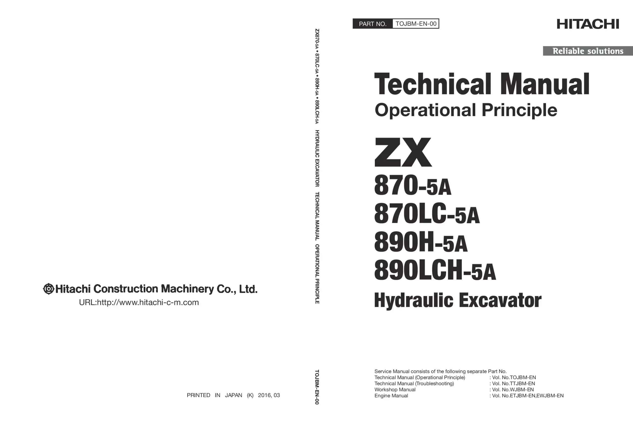 Hitachi ZX 870-5A LC 890H-5A LCH Technical manual PDF download