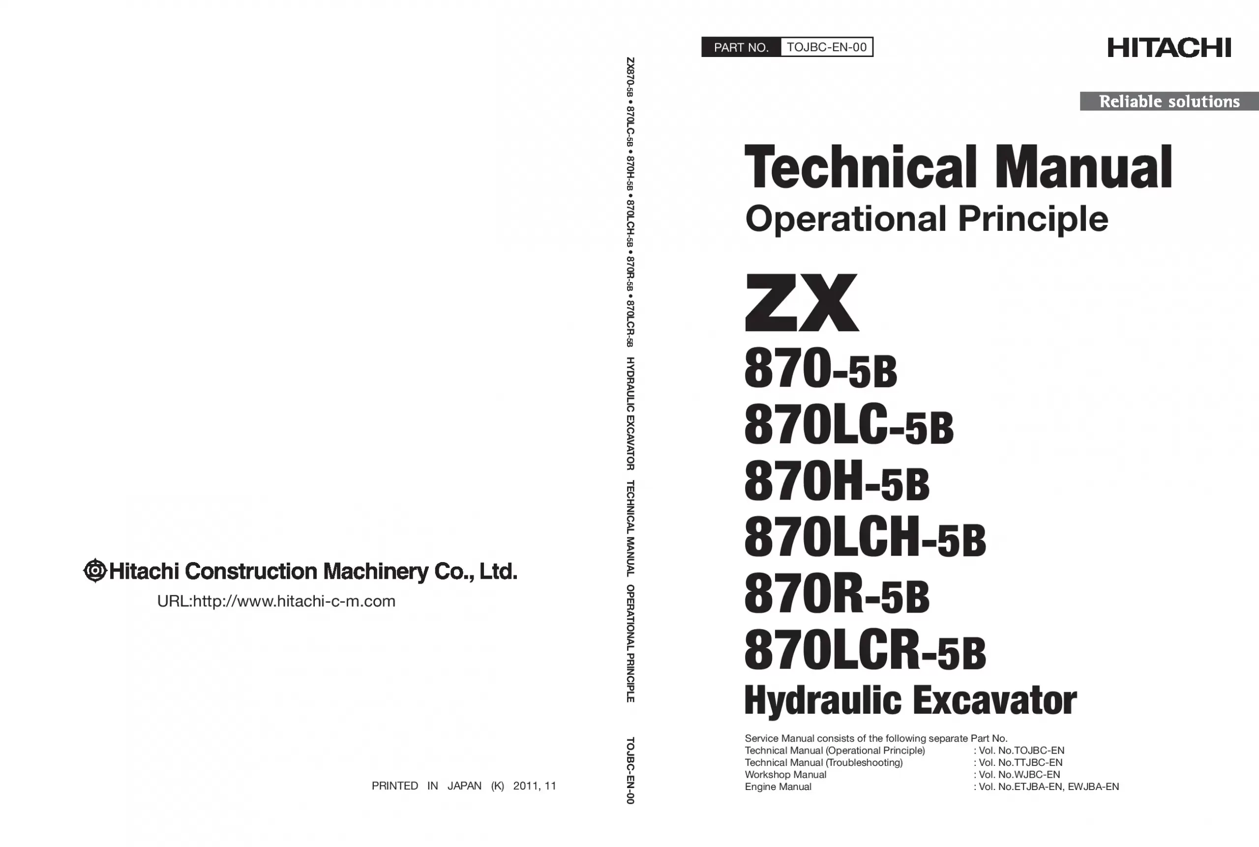 Hitachi ZX 870-5B LC 870H-5B LCH 870R-5B LCR Technical manual PDF download