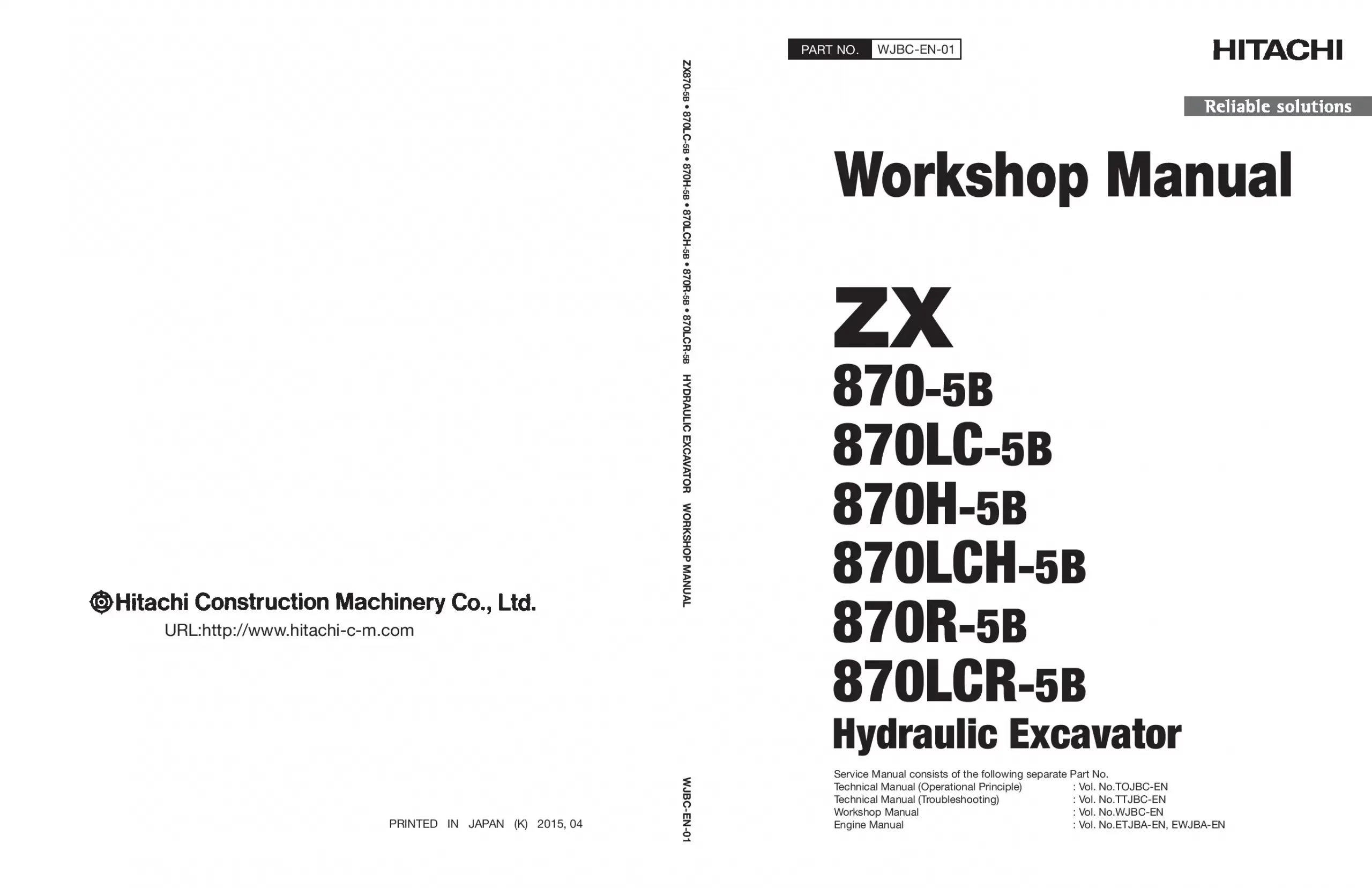 Hitachi ZX 870-5B LC 870H-5B LCH 870R-5B LCR Workshop manual PDF download