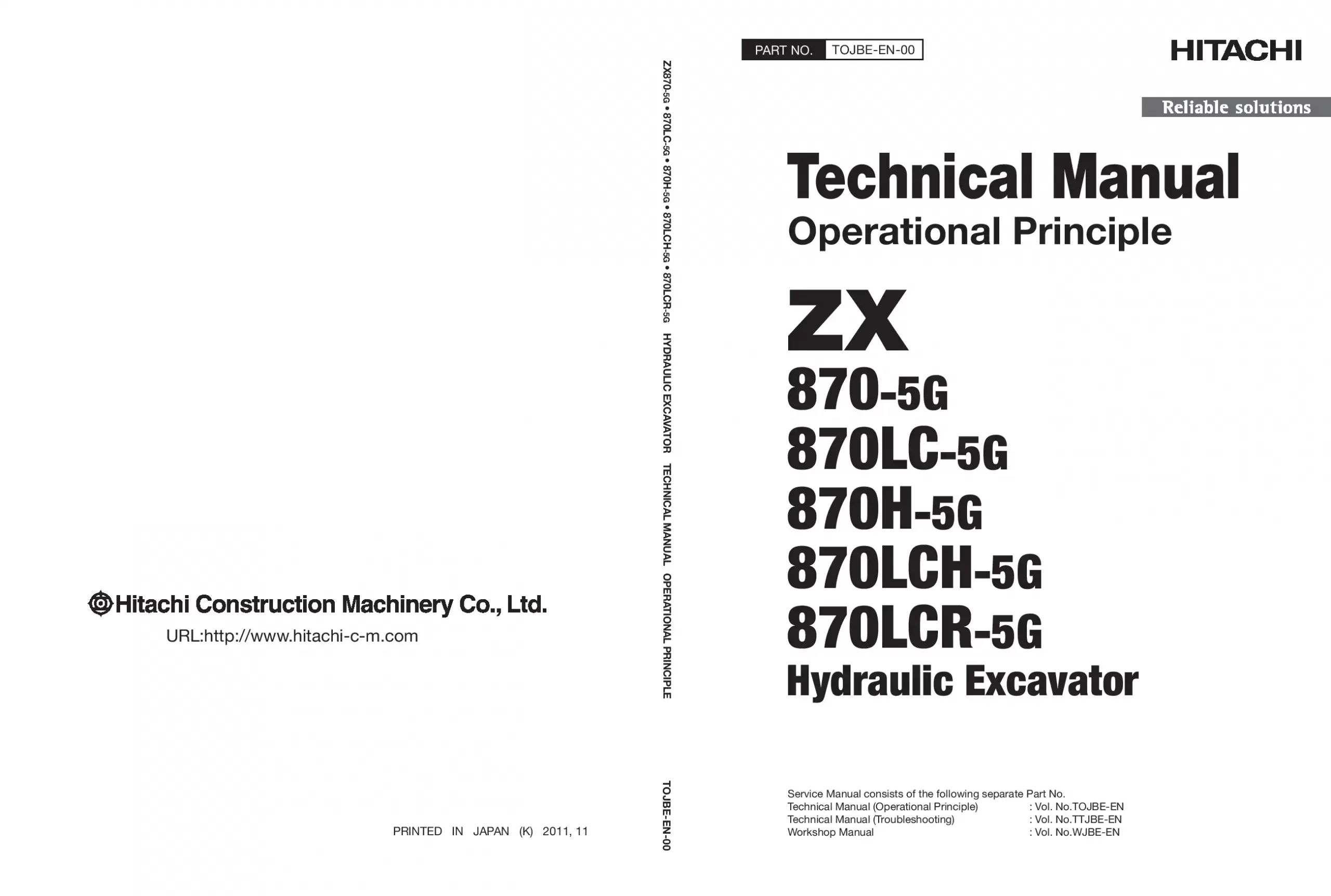 Hitachi ZX 870-5G LC 870H-5G LCH 870R-5G LCR Technical manual PDF download