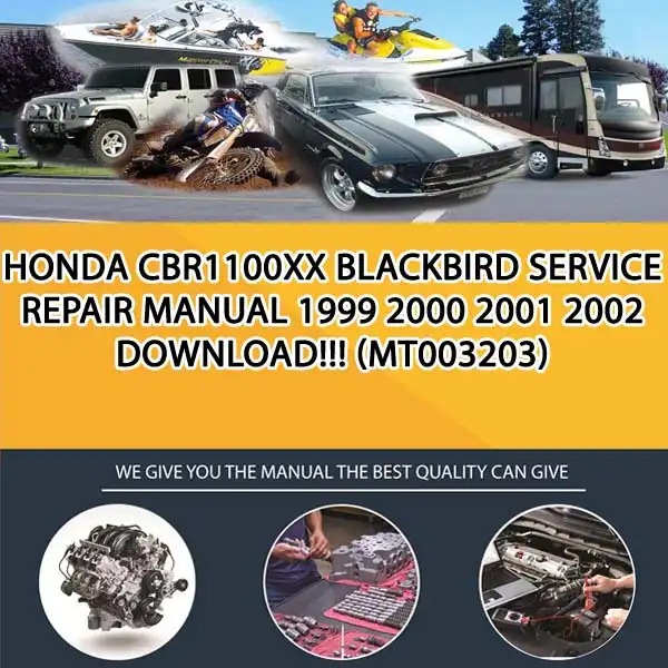 Honda Cbr1100Xx Blackbird Service Repair Manual 1999 2000 2001 2002 Download!!! (MT003203)