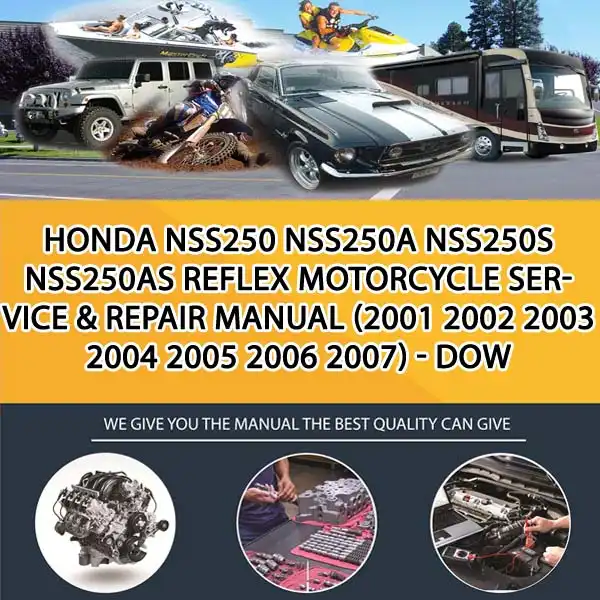 Honda Nss250 Nss250A Nss250S Nss250As Reflex Motorcycle Service & Repair Manual (2001 2002 2003 2004 2005 2006 2007) - Dow (MT008210)