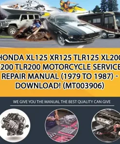 Honda Xl125 Xr125 Tlr125 Xl200 Xr200 Tlr200 Motorcycle Service & Repair Manual (1979 To 1987) - Download! (MT003906)