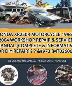 Honda Xr250R Motorcycle 1996-2004 Workshop Repair & Service Manual [Complete & Informative For Diy Repair] - - &#973 (MT026068)