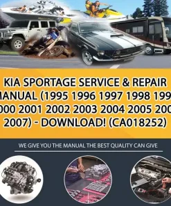 Kia Sportage Service & Repair Manual (1995 1996 1997 1998 1999 2000 2001 2002 2003 2004 2005 2006 2007) - Download! (CA018252)