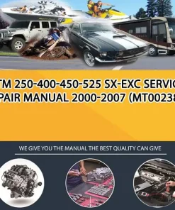 Ktm 250-400-450-525 Sx-Exc Service Repair Manual 2000-2007 (MT002387)