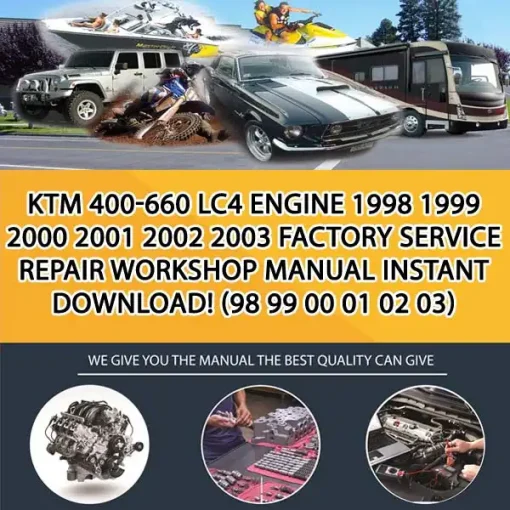 Ktm 400-660 Lc4 Engine 1998 1999 2000 2001 2002 2003 Factory Service Repair Workshop Manual Instant Download! (98 99 00 01 02 03) (MT017123)
