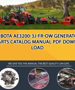 Kubota AE3200-3J-FR-OW Generator Parts Catalog Manual PDF download