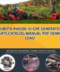 Kubota AV6500-3J-GRE Generator Parts Catalog Manual PDF download