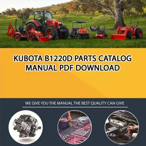 Kubota B1220D Parts Catalog Manual PDF download