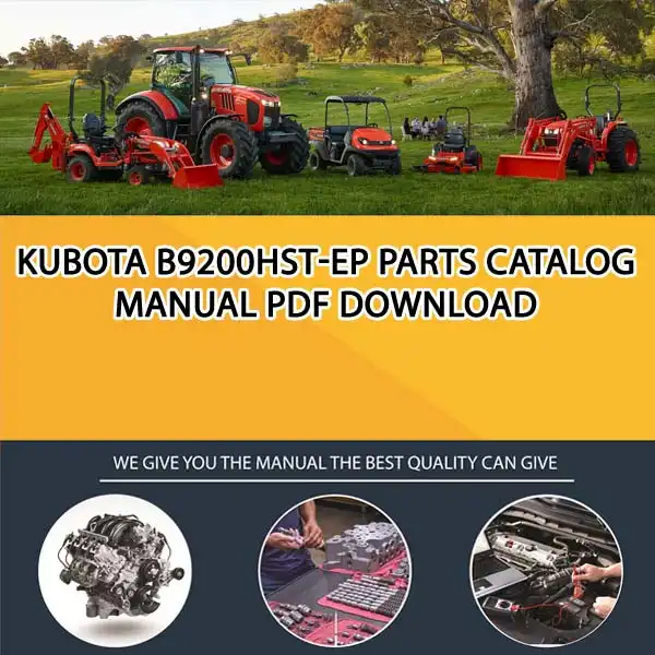 Kubota B9200HST-EP Parts Catalog Manual PDF download