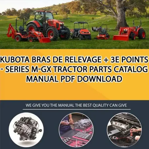 Kubota BRAS DE RELEVAGE + 3E POINTS - SERIES M-GX Tractor Parts Catalog Manual PDF download