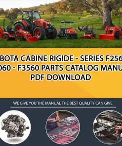 Kubota CABINE RIGIDE - SERIES F2560 - F3060 - F3560 Parts Catalog Manual PDF download