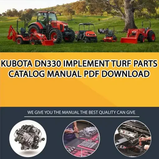 Kubota DN330 IMPLEMENT Turf Parts Catalog Manual PDF download