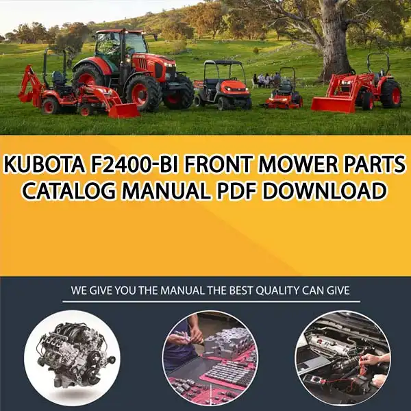 Kubota F2400 Bi Front Mower Parts Catalog Manual Pdf Download Service